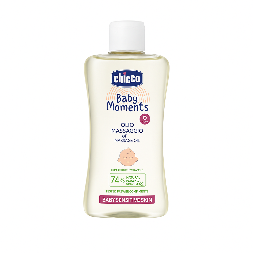 chicco-baby-moments-huile-de-massage-200ml CHICCO BABY MOMENTS HUILE DE MASSAGE 200ML – Image 1