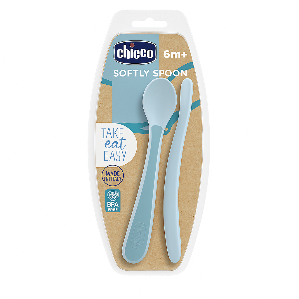chicco-cuillere-silicone-6m--boy-61853 CHICCO CUILLERE SILICONE 6M+ BOY 61853 – Image 1