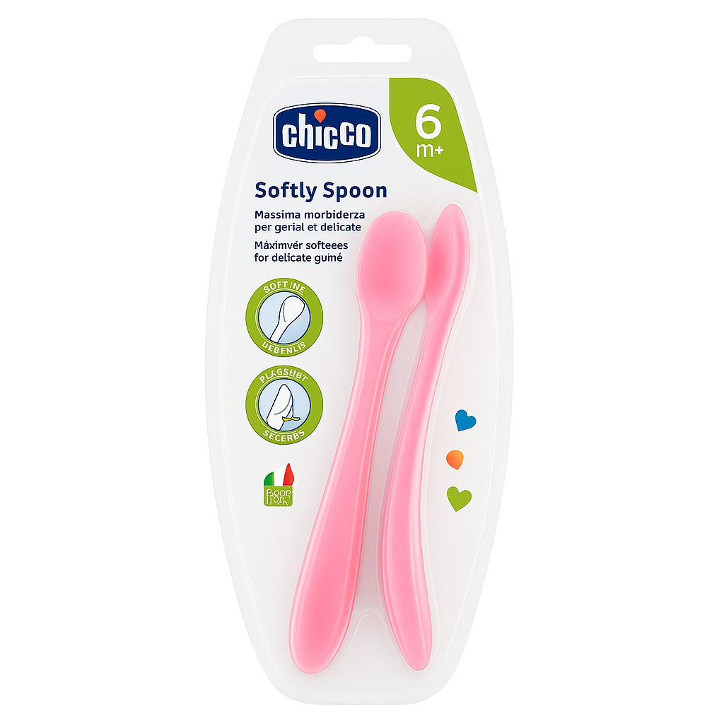 chicco-cuillere-silicone-6m--girl-61846 CHICCO CUILLERE SILICONE 6M+ GIRL 61846 – Image 1