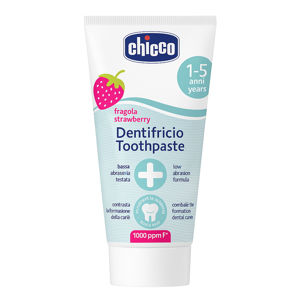 chicco-dentifrice-fraise-sans-fluor-1-5-ans-50ml CHICCO DENTIFRICE FRAISE SANS FLUOR 1-5 ANS 50ML – Image 1