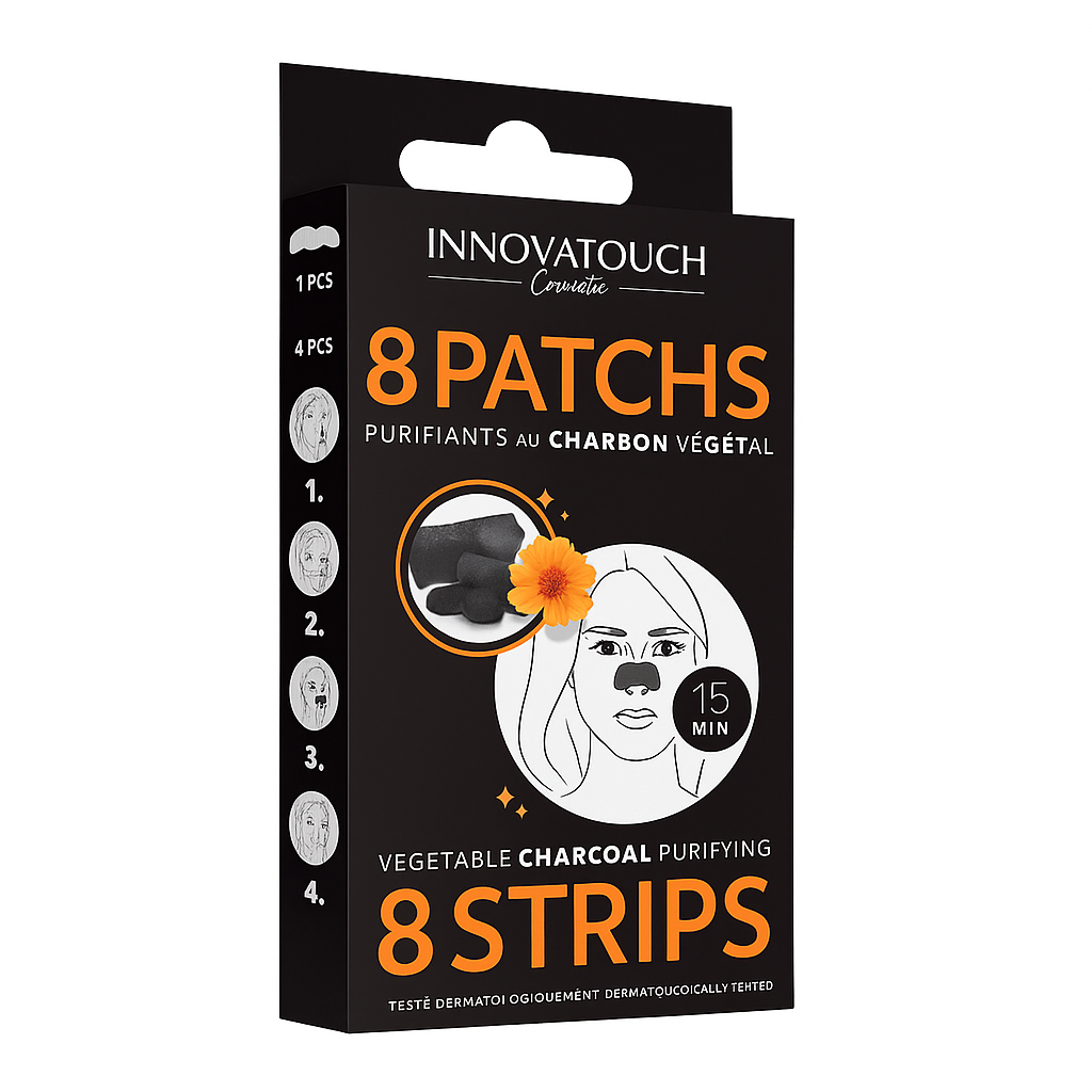 h2m-innovatouch-masque-charbon-8-patchs H2M INNOVATOUCH MASQUE CHARBON 8 PATCHS – Image 1