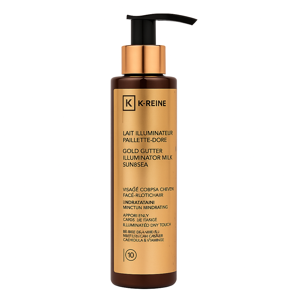 k-reine-lait-illuminateur-paillete-dore-chx-et-corps-150ml K-REINE LAIT ILLUMINATEUR PAILLETE DORE CHX ET CORPS 150ML – Image 1